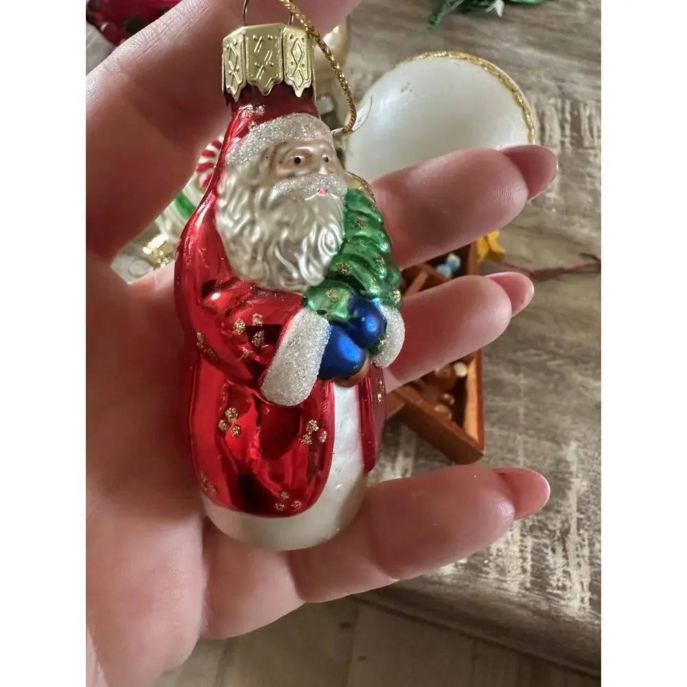 Lot Of 12 Vintage Christmas Ornaments Glass Wood Kurt Adler West Germany Poland